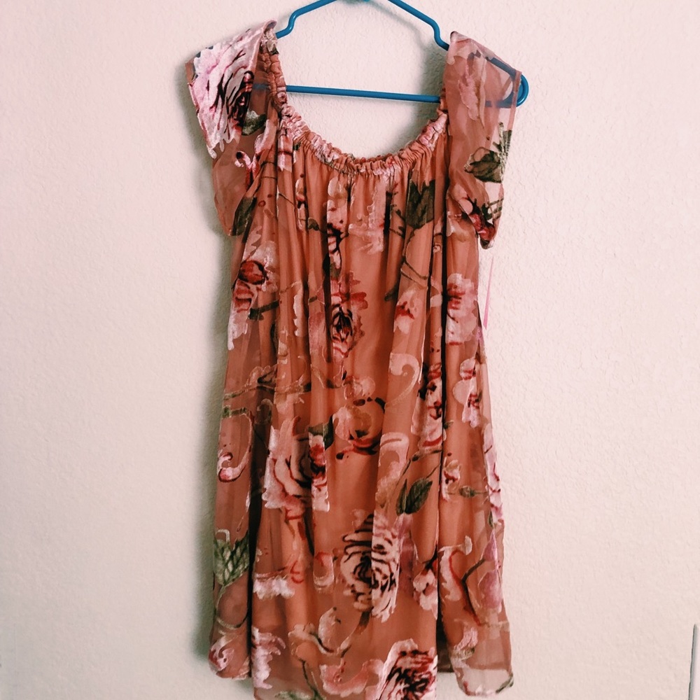 cute dress with velvet flowers